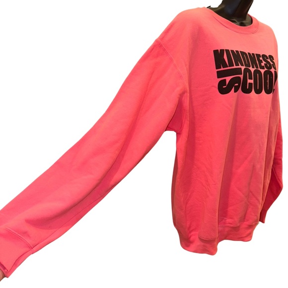 Hot pink sweatshirt with “Kindness is Cool” graphic - size L - Picture 2 of 4